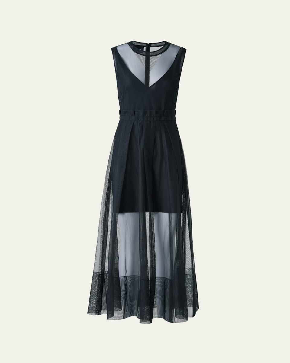 Techno Tulle Fit-&-Flare Gown